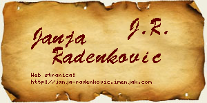 Janja Radenković vizit kartica